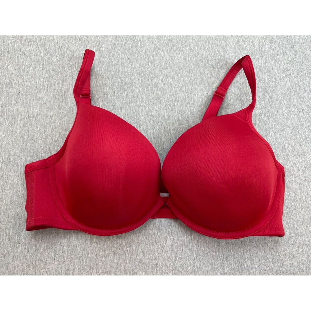 Cacique Bra Womens 40C Red Underwire Lined Adjustable Strap T-Shirt